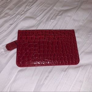 Red Crocodile Pattern Card Holder